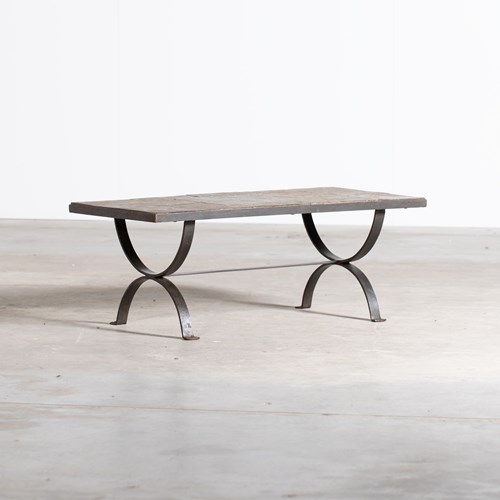 French Slate & Iron Coffee Table