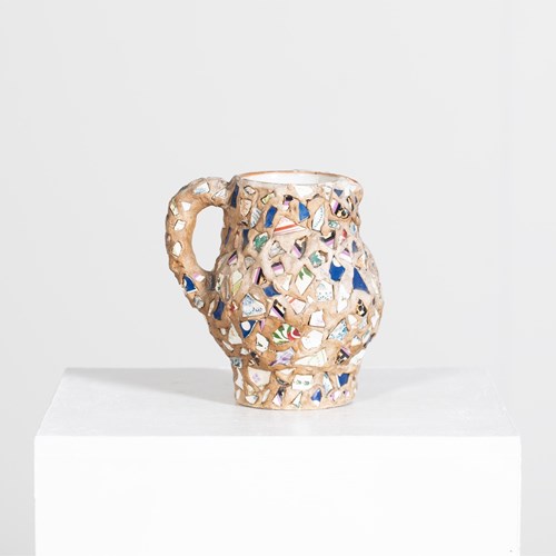 Pique Assiette Folk Art Jug
