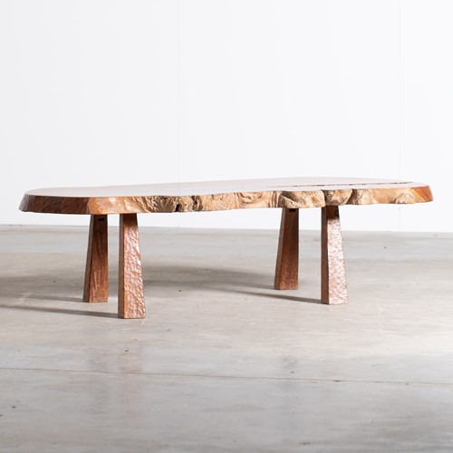 Brutalist Walnut Coffee Table