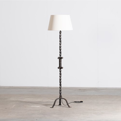 French Twisted Iron Floor Lamp