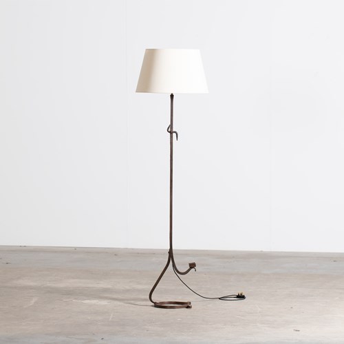 French Forged Iron Floor Lamp
