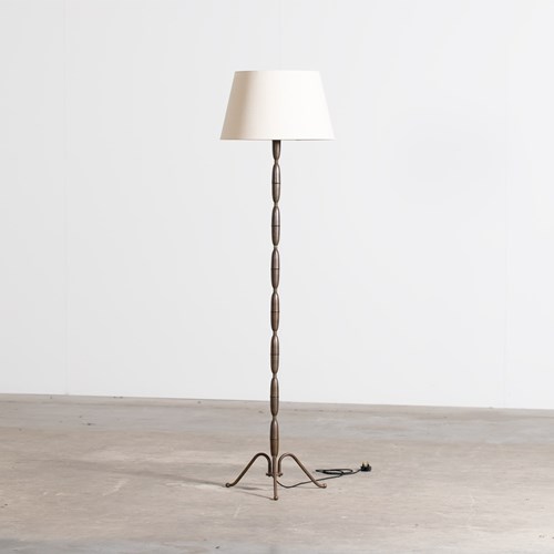 French Patinated Bronze Floor Lamp