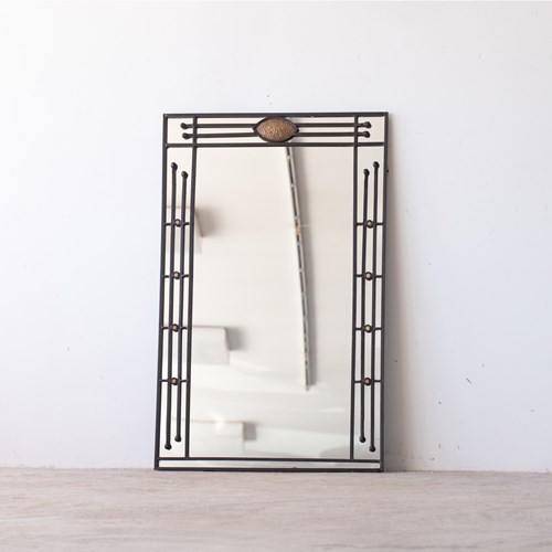 Art Deco Forged Iron Mirror