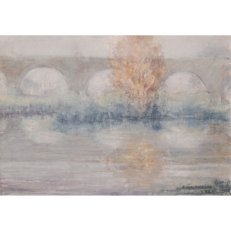 José Luis Sanz Magallon - Impressionist River-modern-decorative-1110-impressionist-river-scene-with-bridge-1-square-main-637626378914898291.jpg