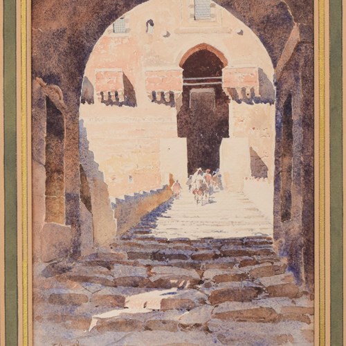 Arabic Scene - Watercolour On Paper