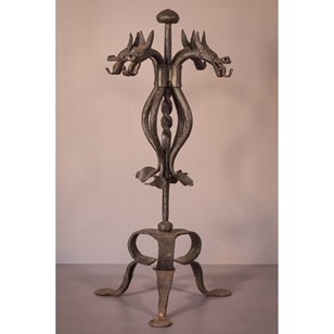 Art Nouveau Wrought Iron Dragon Sta...