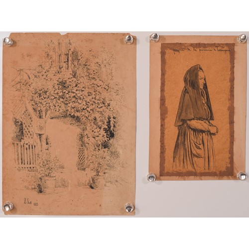 Pair Of Antique Drawings Signed 'H. Scott'