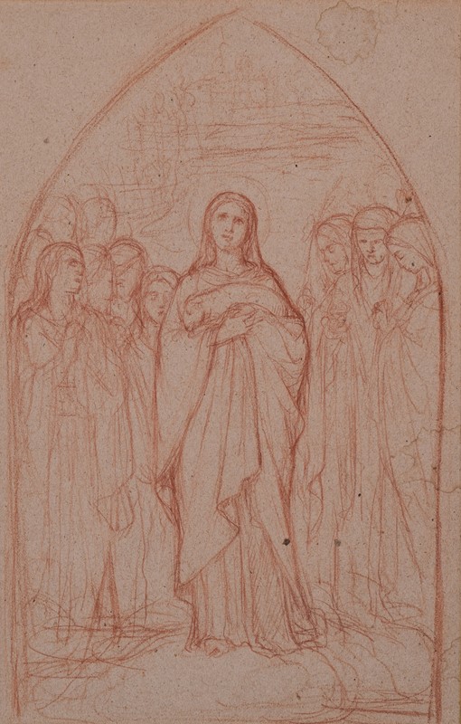 Pre-Raphaelite Sanguine Drawing-modern-decorative-1279-religious-drawing-1-main-637865706678710783.jpg