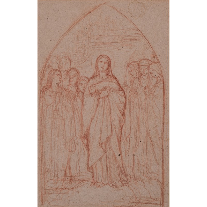 Pre-Raphaelite Sanguine Drawing-modern-decorative-1279-religious-drawing-1-square-main-637865706171572806.jpg