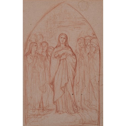 Pre-Raphaelite Sanguine Drawing