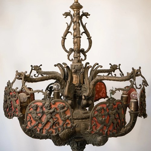 Antoni Gaudi Influenced - Magnificent Bronze Or Brass Candelabras