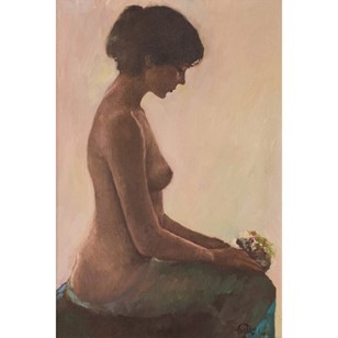 Female Nude Study With Bouquet Of F...