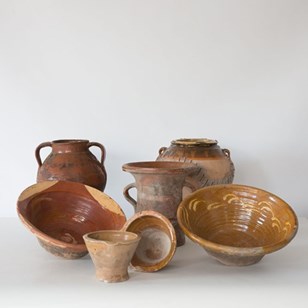 Seven Antique Rustic Terracotta Sto...