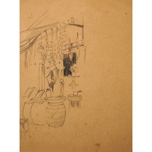 Spanish Village Shop - Pencil Sketc...