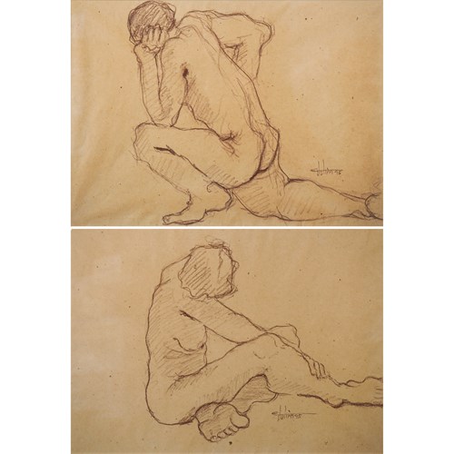 Ernest Julien Malla 1927 - 2022 - Two Framed Life Drawings
