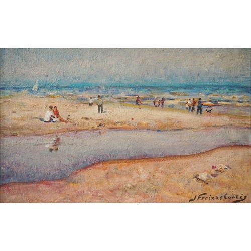 Post Impressionist Framed Beach Scene - Jordi Freixas Cortes
