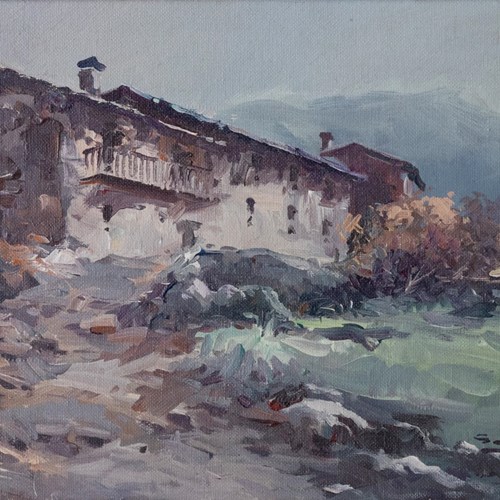 Oil Study Of A Spanish Farm Building