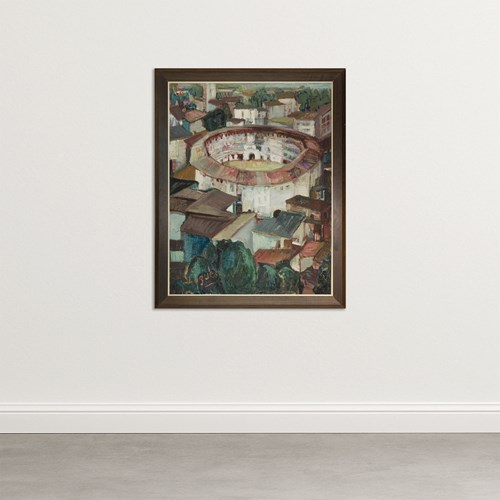 Impressionist Oil On Canvas With Cubist Influence – Historic Bullring - Signed