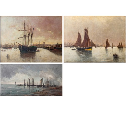 Collection Of Three- 19Th Century Marine Paintings - Various Artists