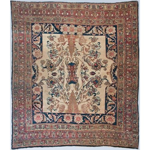 Large Unusual Antique Kerman Or Mashad Rug