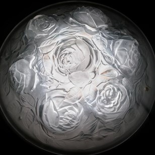 1930S Moulded Glass Hanging Lamp Wi...