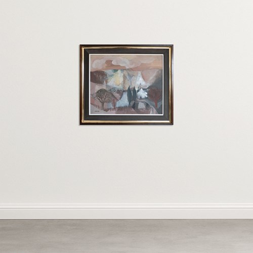 Mid-Century Catalan Landscape – Original Mixed Media By Tomàs Bel