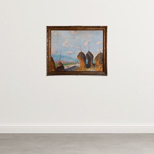 Impressionist Haystack Landscape – ...