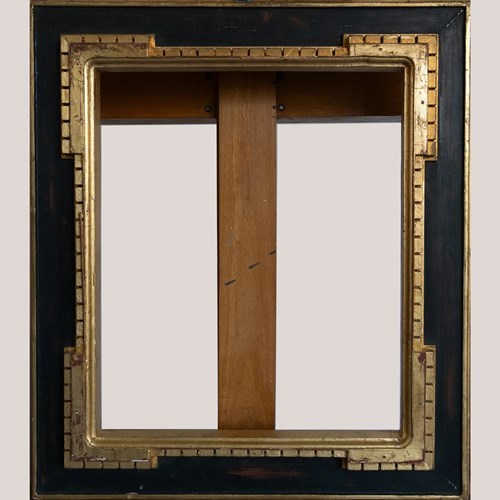 Hand-Carved Art Deco Frame – Black And Gilt Detailing