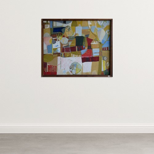 Large Abstract Oil Composition – Mid-20Th Century - Signed Lita