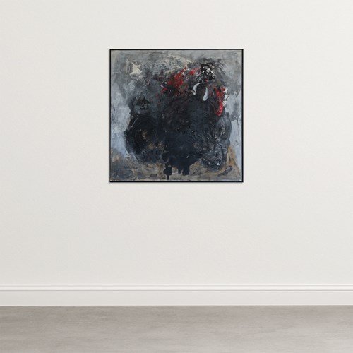 Abstract Expressionist Composition – Original Mixed Media On Canvas