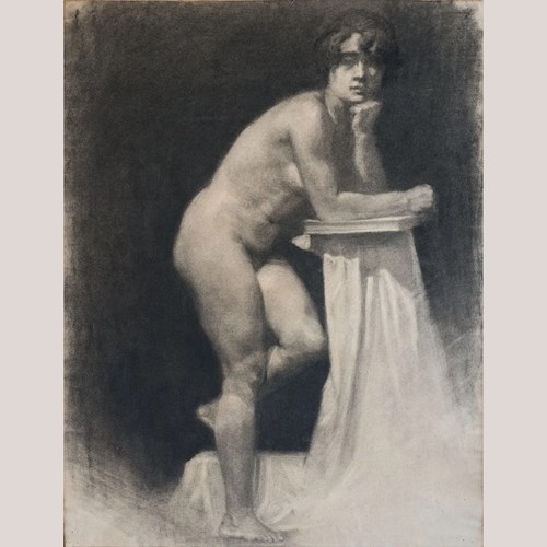 Male Nude Study – Artist Presently Unidentified