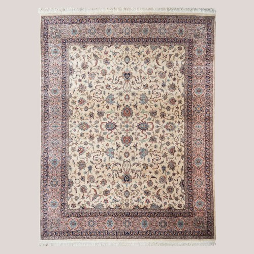 Vintage Hand-Knotted Persian Floral Rug – 339 × 247 Cm