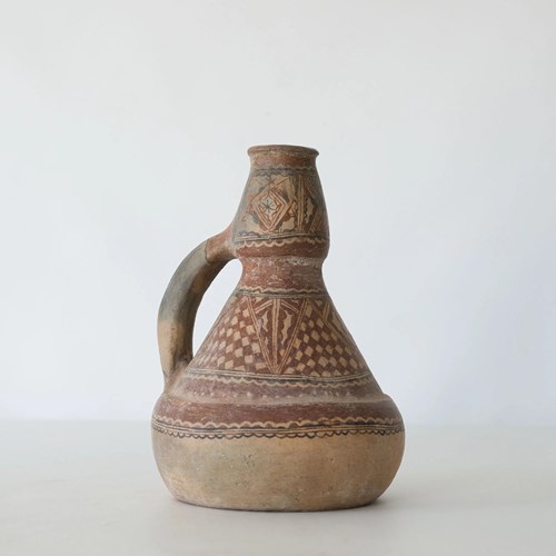 19Th Century Aït Chenacha Berber Kabyle Terracotta Jug, Alger