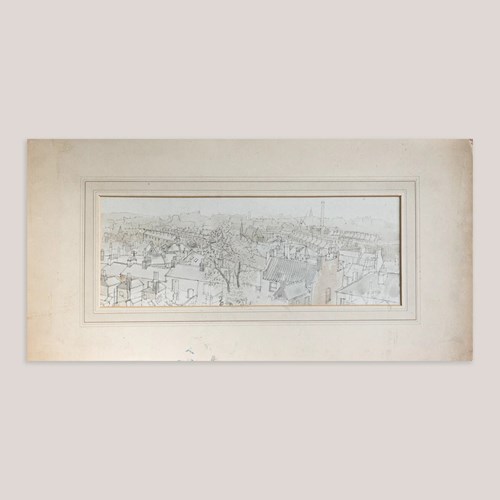 View From Point Hill – J. Ward (Inscribed Reverse) - Original Pencil Drawing