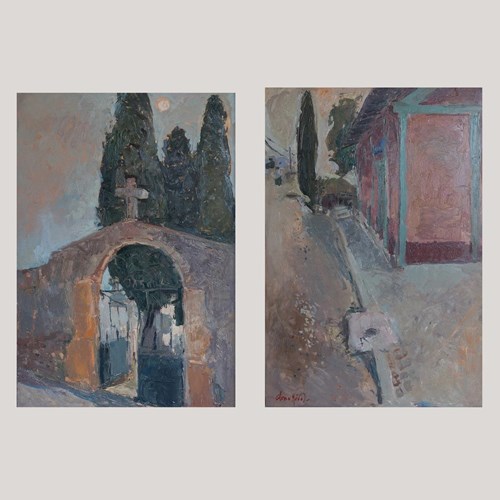 Expressive Study Church Exterior - Gloria Muñoz (B.1949)