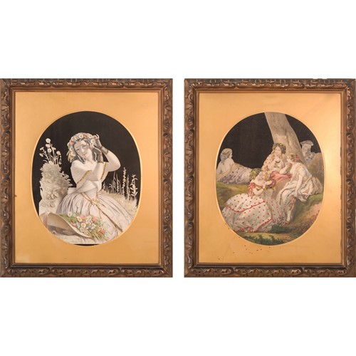 Pair Of Embossed Victorian Collages