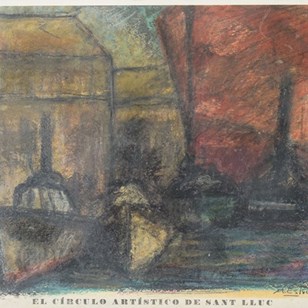 Expressionist Harbour Scene - Litho...