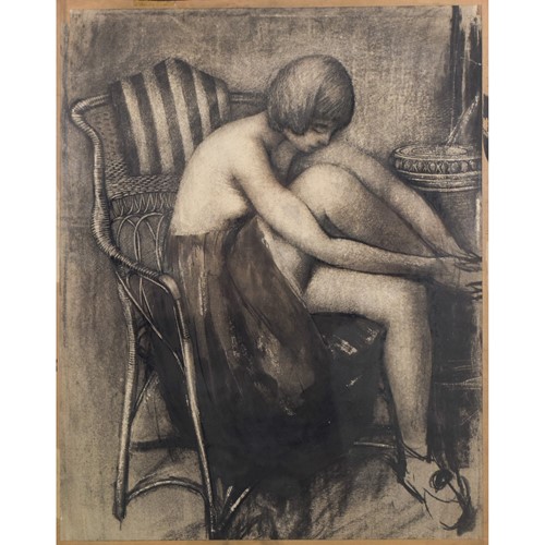 Drawing Of A Dancer Seated In A Chair