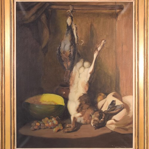 Guillermo Martinez Soliman - Still Life With Melon And Hare