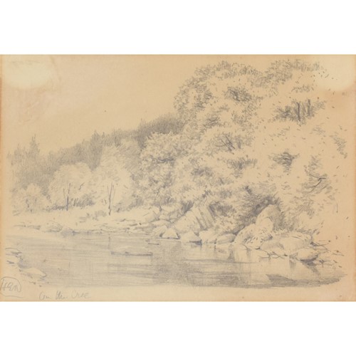 'On The Cree' Landscape Drawing Of A River 