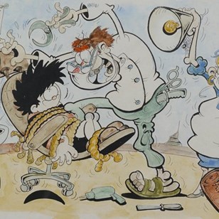 Original Pen Ink Watercolour Dennis...