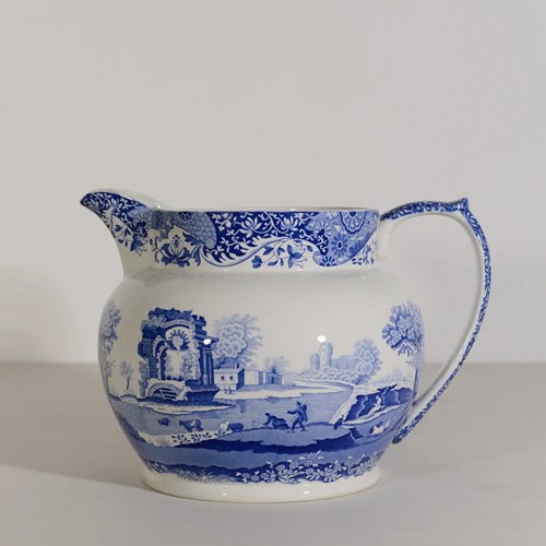 Very Large Blue And White Spode Jug - Italian Design