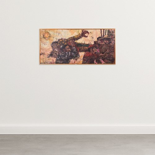 Battle Painting Signed 'Alvaro'