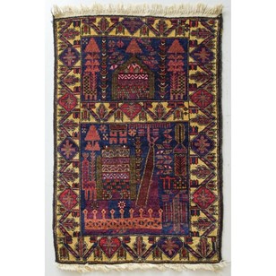 Interesting Handwoven Tribal Rug