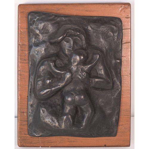 Manolo - Bronze Plaque Of Mother And Child