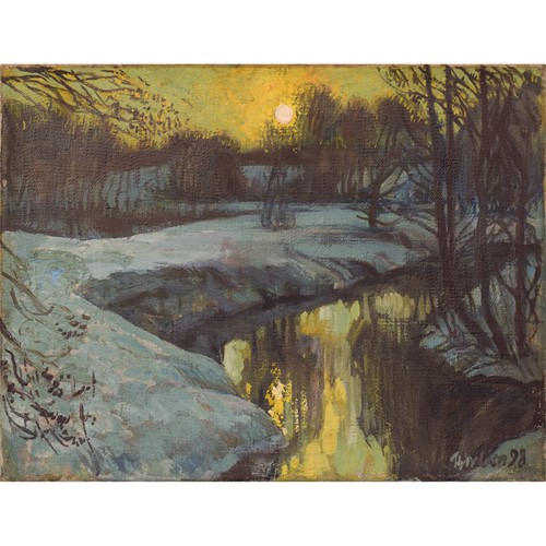 Post Impressionist Sunrise Snowscape