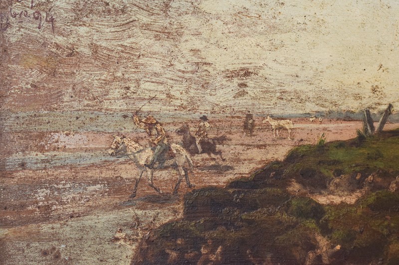 Argentinian Seascape With Horses. Signed Fortuny-modern-decorative-909-oil-fortuny-3-main-637944401503637523.jpg