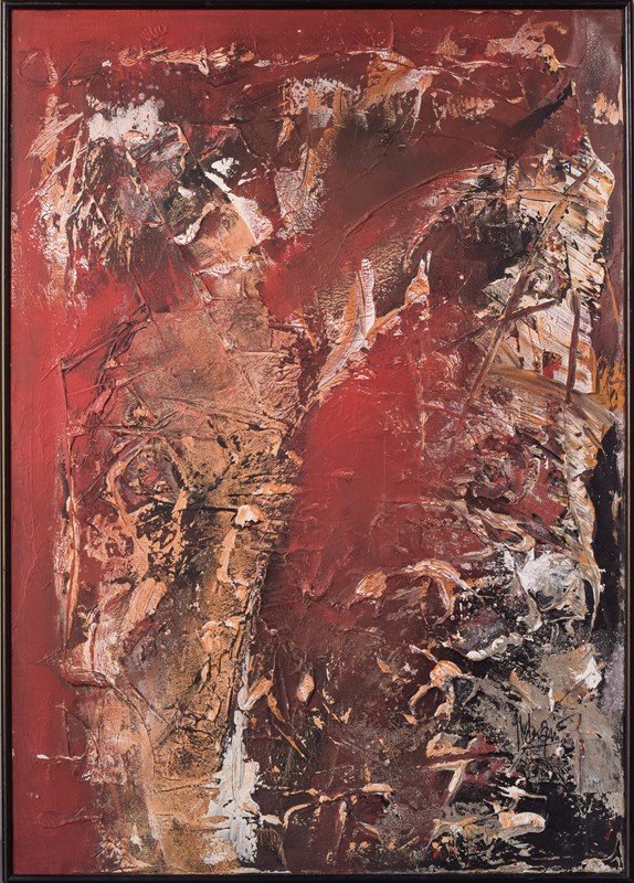 Abstract Painting Titled 'Scattered Anatomy'-modern-decorative-919-red-abstract-painting-2-main-637768949137480218.jpg