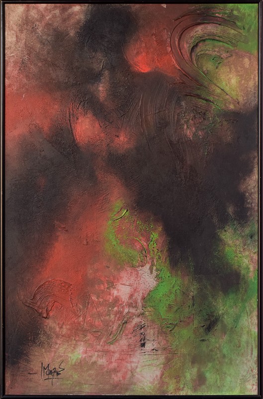 Abstract Painting, Signed And Inscribed On Reverse-modern-decorative-920-green-and-red-abstract-painting-2-main-637769016198786049.jpg