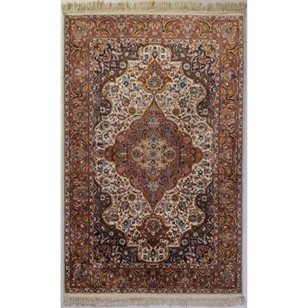 Handwoven Medallion Rug With Flower...